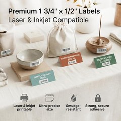1.75″ X 0.5″ Matte White Return Address Labels 250 Sheets, 20000 Stickers Mai…