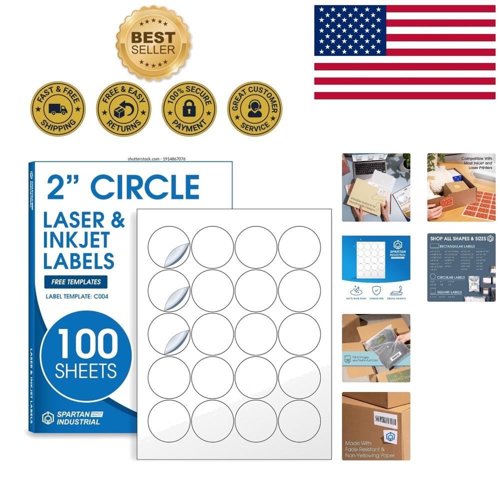 2000 Customizable 2-Inch Round Labels – Perfect for Pricing & Personalization