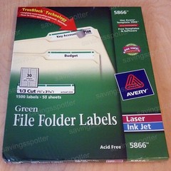 Avery Green File Folder Labels 2/3 x 3-7/16 TrueBlock Laser Inkjet 1500Pk 5866