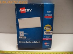 Qty=20,000: Avery Return Address Labels Permanent Adhesive 1/2″x1-3/4″ 5967