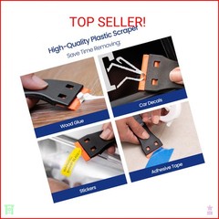 Perco Glue Off Adhesive Sticker Remover 3.3 fl. oz & Scraper with Plastic Razor