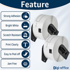 1Roll Large Paper Address Labels DK-1208 for Brother QL Printer 1-1/2″x3-1/2″