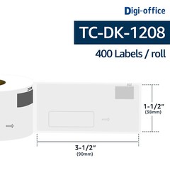 1Roll Large Paper Address Labels DK-1208 for Brother QL Printer 1-1/2″x3-1/2″