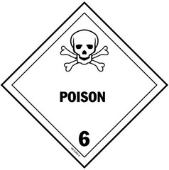 POISON GAS, Hazard Class 6 D.O.T. Shipping Labels, 4″ x 4″, Roll of 500
