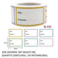 Kitchen Date Roll Paper Label Waterproof Food Storage Stickers Removable Storage
