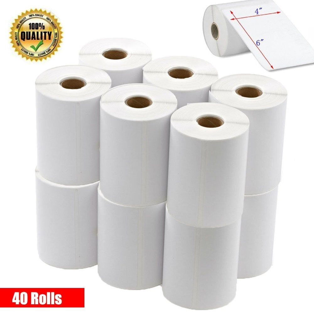 40 Rolls 4×6 250/Roll Direct Thermal Labels For Zebra Eltron ZP450 LP2844 USPS