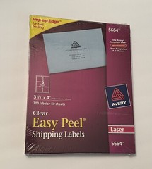 NEW Avery 300 Clear Shipping Labels, Laser #5664, 3 1/3″ x4″ Temp #5164 SEALED