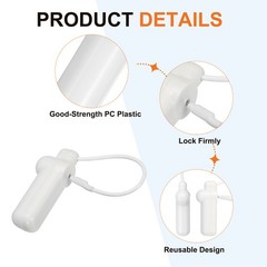 20Pcs Security Hard Tags RF 8.2MHz Clothes Hard Tags with Lanyards, White