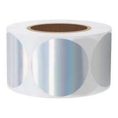 Hybsk 500pcs 1.5″ Roud Holographic Silver Thermal Labels Rainbow Direct Thermal