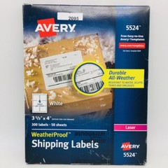 Avery® WeatherProof Shipping Labels w/TrueBlock, Laser, White, 300 6 per sheet