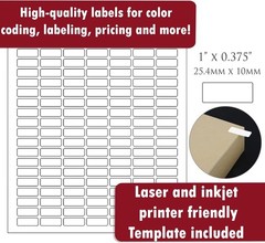 Versatile Small White Labels 1 Inch x 0.375 Inch for Organizing and Labeling