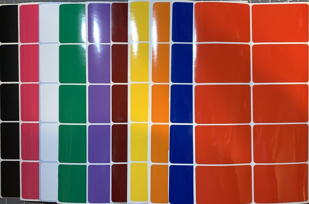 100 Rectangular Moving Tags Labels Sticker 10 different Colors 2″H x 3″W