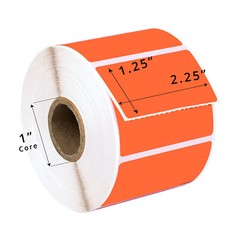 ZEBRA 2.25 x 1.25 ORANGE Color Direct Thermal Labels ONE (1) Roll LP2824 ZP450