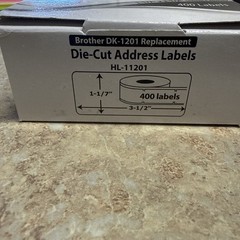 Non-OEM Fits BROTHER DK-1201 Labels (1-1/7″ x 3-1/2″) – (1) Roll of 400