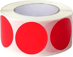 1“ Red Circle Dot Stickers Color Coding Labels, 1000PCS 2 Rolls
