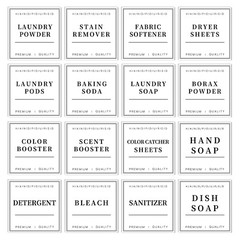 TESWEY Laundry Labels for Jars, Minimalist Laundry Room Labels Set, 18PCS PVC…