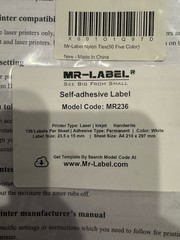 Mr Label 136 labels (25 sheets) Adhesive 23.5 X 15 Mm Sheetsize A4 210 X 297mm
