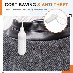 10Pcs Security Hard Tags RF 8.2MHz Clothes Hard Tags with Lanyards, White