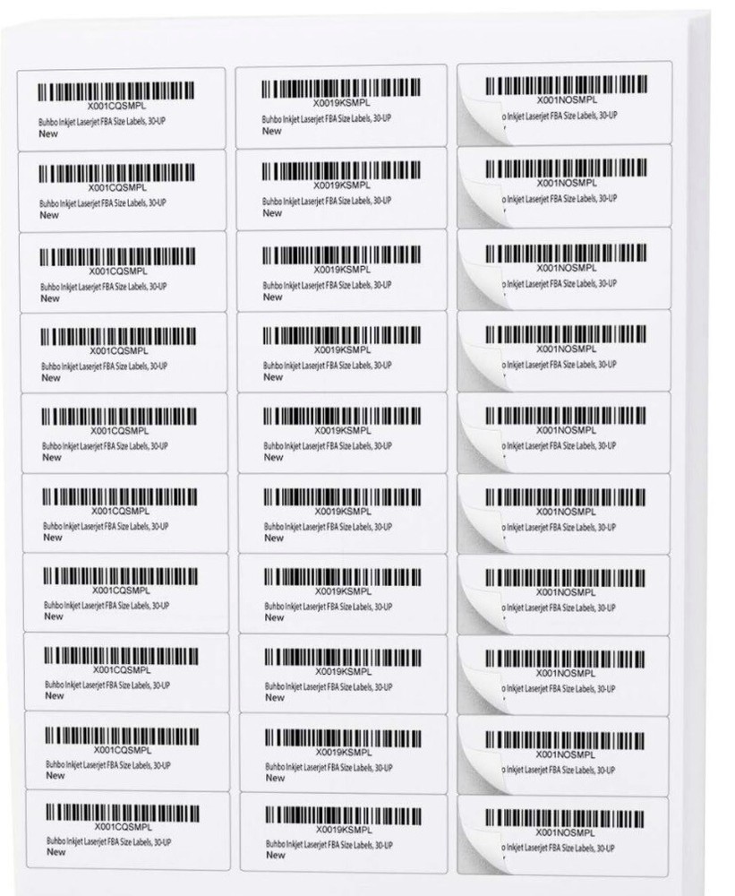 50 Sheets 1500 Labels FBA 1 x 2 5/8 Address Mailing Labels 30 UP 1 x 2.625