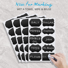 Chalkboard Labels – 180Pcs Waterproof Reusable Blackboard Stickers with 2 Free E