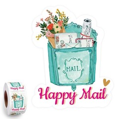 Happy Mail Stickers Labels (500pcs) Cute Thank You Boutique Packaging Mail En…