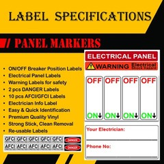 Premium 40 Circuits Bidirectional for 1″ Breaker Directory Label Kit with Col…