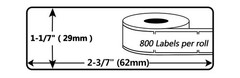 2x (29 mm x 62 mm) Large Address Label for Brother DK-1209 With QL-810W,QL-580N