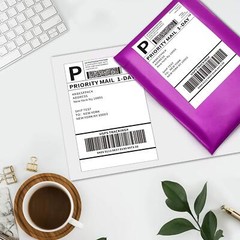 Half Sheet Shipping Labels for Laser and Inkjet Printers – 2 Per Page Self Ad…