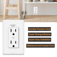 NO Equipment Ground Protected Outlet Receptacle Plates Label Sticker Decal Bl…
