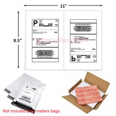 Round Corner Shipping Labels 8.5″ x 5.5″ Half Sheets Self Adhesive 2 Per Sheet