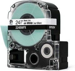 Epson 224BWPX-5PK Genuine PET (Polyester) Tape Cartridge – 5 Unit Pack of Bla…