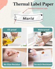 Phomemo D30 Labels-15mm x 6m Continuous Label Maker Tape, Sticker Thermal Pap…