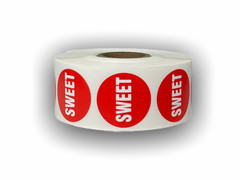 SWEET Food Packaging Stickers 1-1/8” Round Labels 1000 Total – Easy Peel & Stick