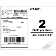 Shipping Labels Adhesive 8.5×5.5 Inch Pack of 100 for Laser Inkjet Printing