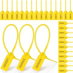 100PCS Plastic Tamper Seals Numbered Zip Ties Fire Extinguisher Tag Self Locking