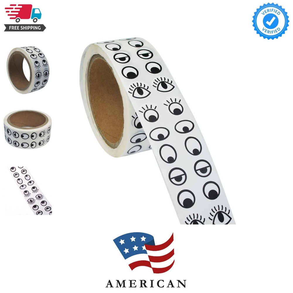 Black White Eye Stickers Labels -2000 Pcs Per Roll