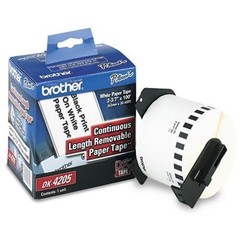 Brother DK4205 – Black on White Removable Continuous Length Paper Tape (DK4205)