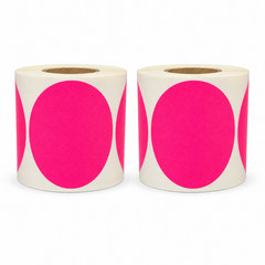 4″ Round Direct Thermal Labels Pink Zebra 1″ Core – (2) Rolls, 700 Labels Total
