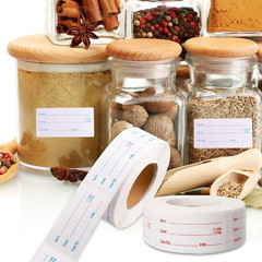 2 Rolls 1000 Pieces Removable Food Labels, 1 X 2 Inch Date Stickers