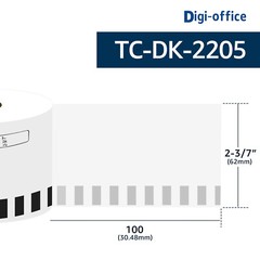 1 Roll 2.4″ x 100 ft DK-2205 Continuous Length White Paper Labels For Brother