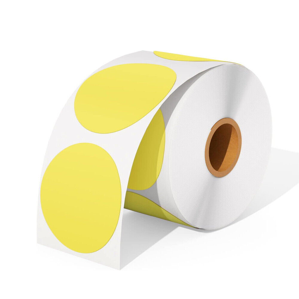 2″ Round Thermal Labels 750 Labels/Roll Self-Adhesive Multicolor Circle Sticker