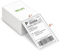 Nelko Genuine 4×6 Direct Thermal Shipping Label (Pack of 500 4×6_500P, White