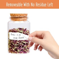300 Removable Blank Food Labels, Water/Oil/Tear Resistant with Perforation Line