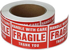 Enko 3 X 5 Inch Large Fragile Stickers Handle with Care Warning Packing Shipping