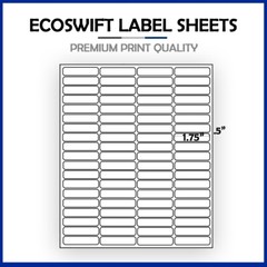 (80) 1 3/4 x 1/2 “EcoSwift” Laser Address Shipping Adhesive Labels 80 per sheet