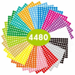 4480 Polka Dot Sticker Labels 3/4″ Round, 16 Assorted Colors Mega Bundle