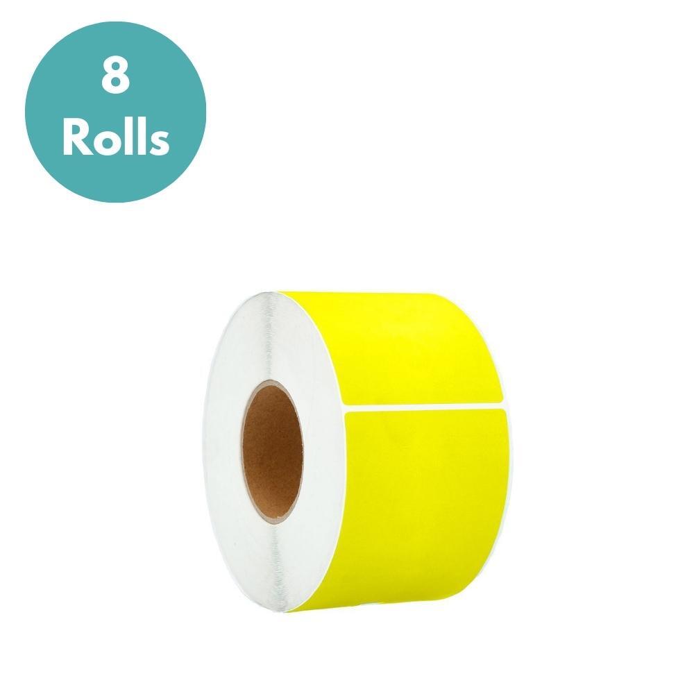 4″ x 6″ Thermal Transfer Labels, Yellow Color Shipping Coding Labels – 8 Rolls