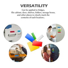 Dry Erase Magnetic Labels White (1” × 3” 60 Pcs),Blank Magnets for Whiteboa…