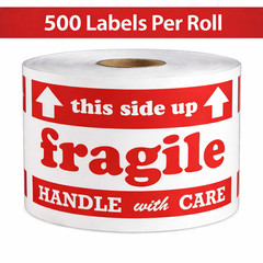 3×5 fragile this side up Handle with Care Labels Self-Adhesive Stickers 500/Roll