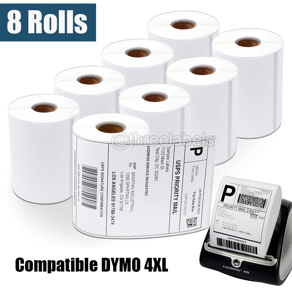 8 Rolls Direct Thermal Shipping Postage Labels 4×6 Compatible Dymo 4XL 220/Roll